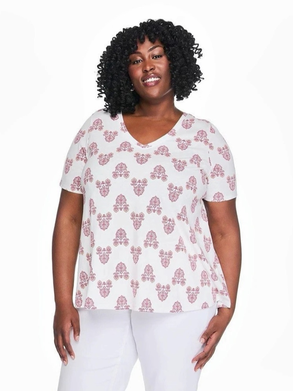 Lane Bryant Women's Plus V-Neck Strappy Swing Top
